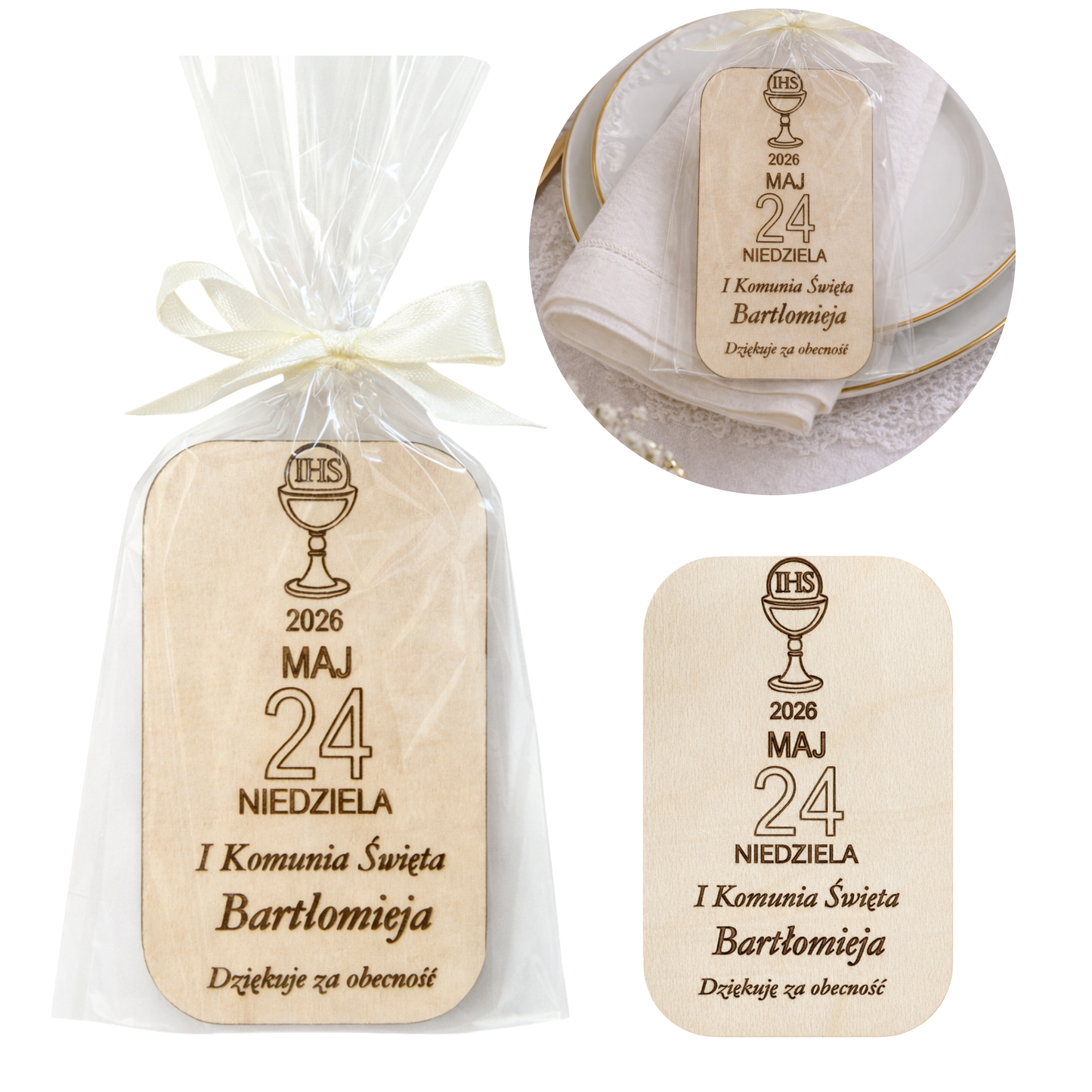 Podziękowanie dla gości personalizowane I Komunia Święta