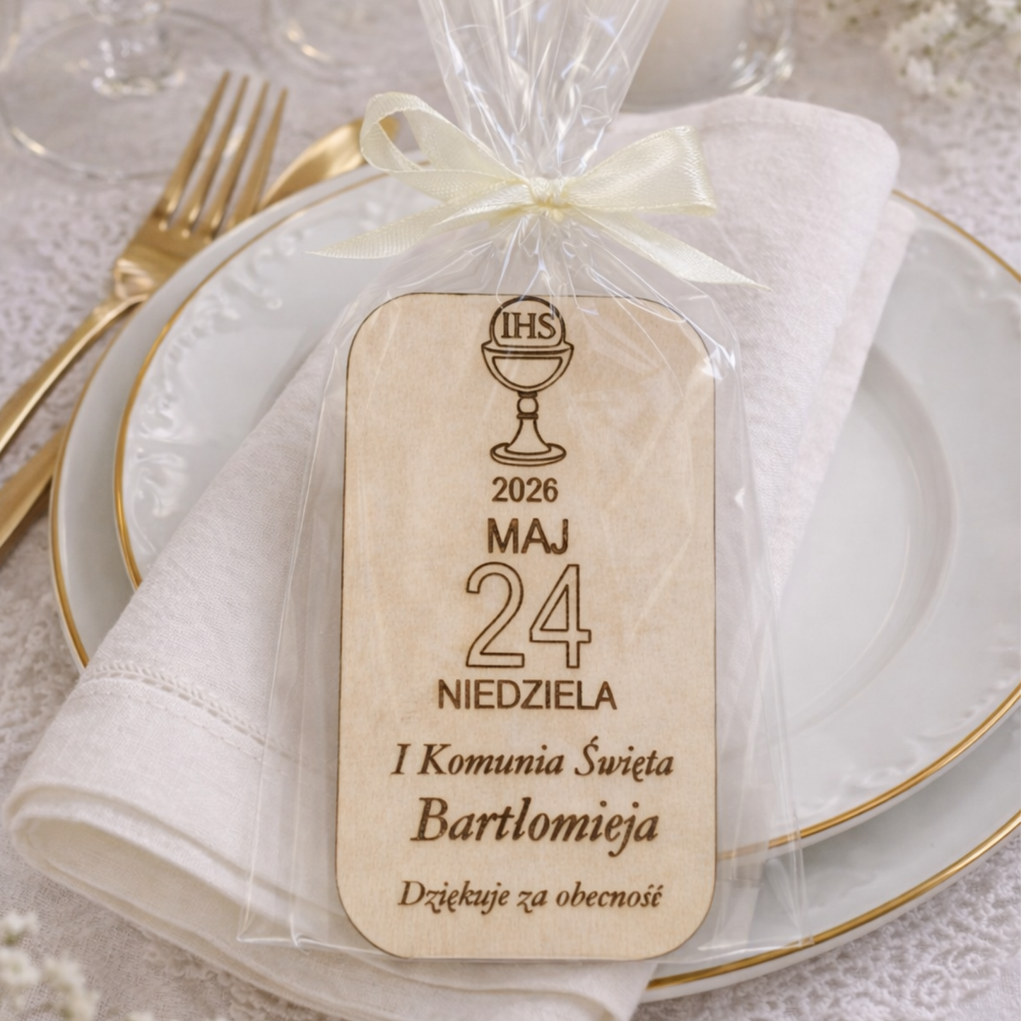Podziękowanie dla gości personalizowane I Komunia Święta
