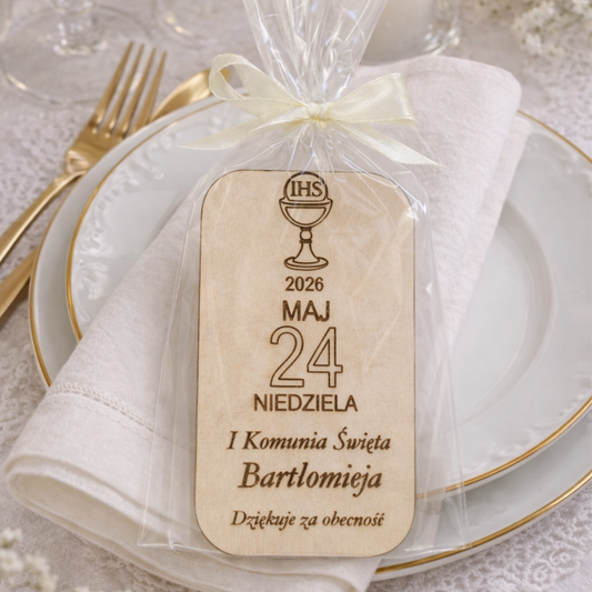 Podziękowanie dla gości personalizowane I Komunia Święta