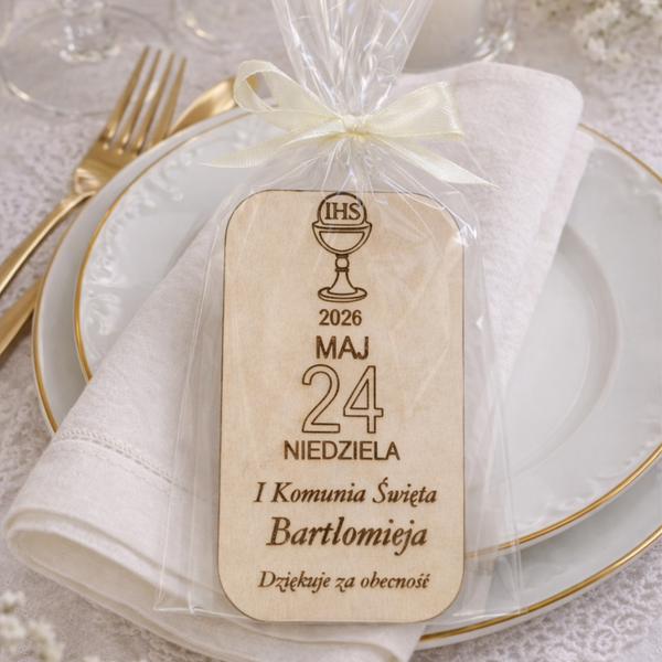 Podziękowanie dla gości personalizowane I Komunia Święta