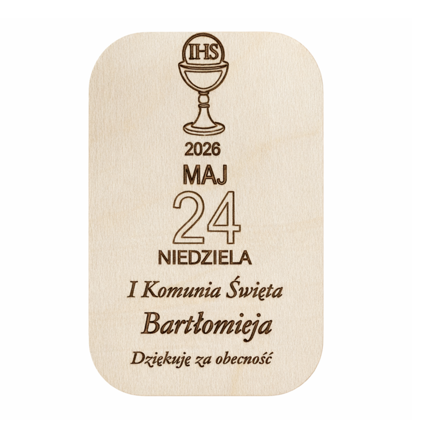 Podziękowanie dla gości personalizowane I Komunia Święta