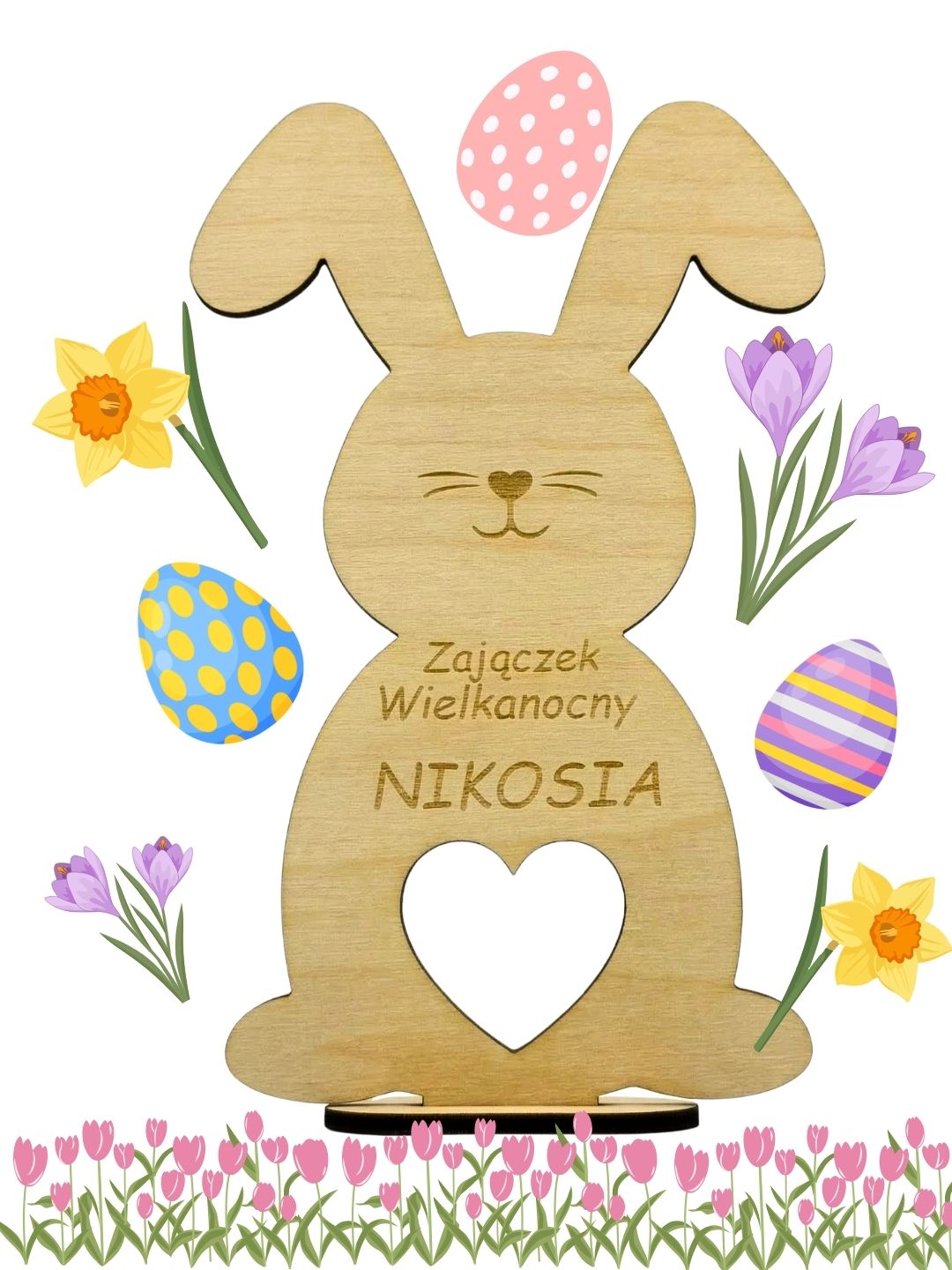 Personalizowany Zając Wielkanocny 15 cm z Twoim Imieniem
