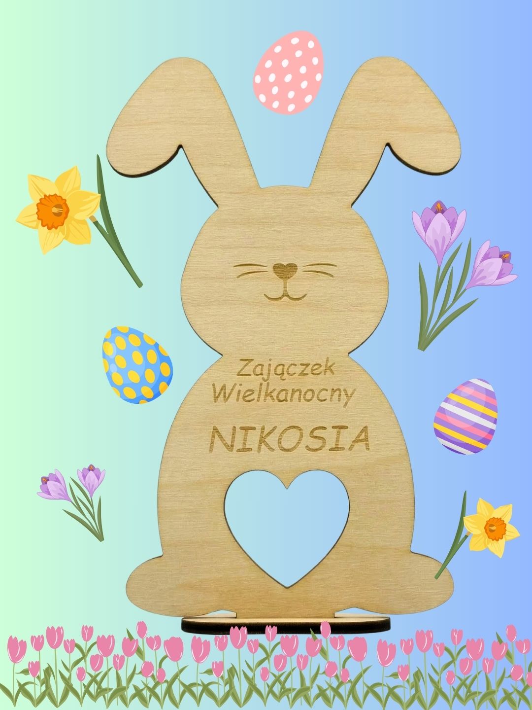 Personalizowany Zając Wielkanocny 15 cm z Twoim Imieniem